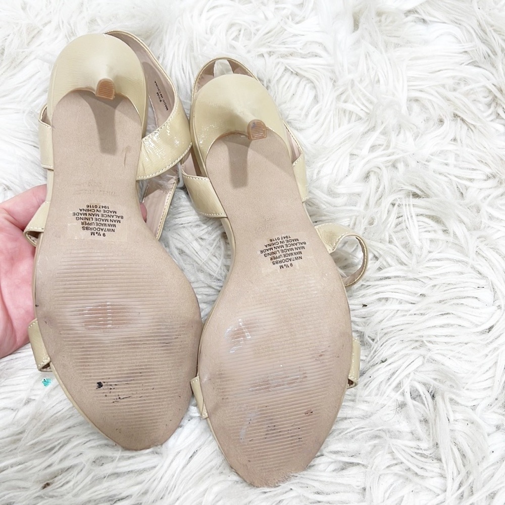 NINE West Nude Strappy Sandal Heels 9.5 - Picture 7 of 9